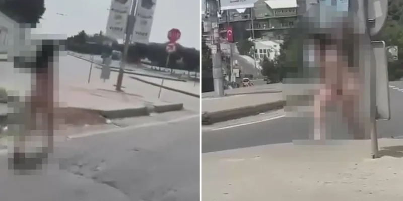 İstanbul'da Şok! Kadın Çırılçıplak Sokaklarda Görüldü!