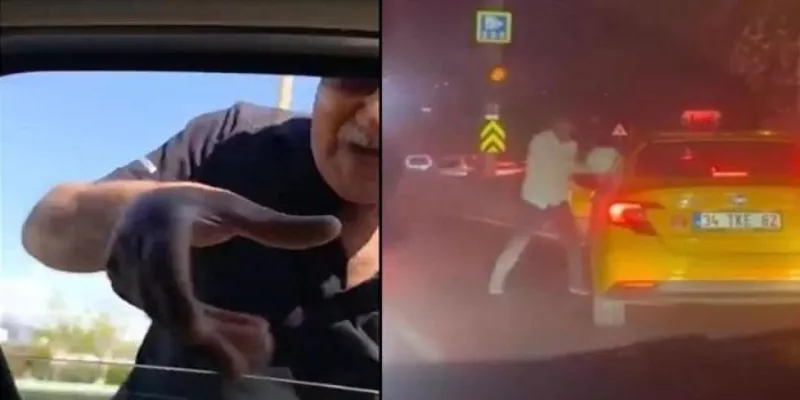 İstanbul trafiğinde yol verme kavgası: Yumruk ve kask havada uçuştu