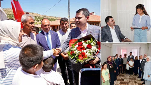 Zey Köyü'nü ziyaret eden Bakan Kurum’a depremzede vatandaşlardan sıcak karşılama: 'Bize bebek gibi baktınız'